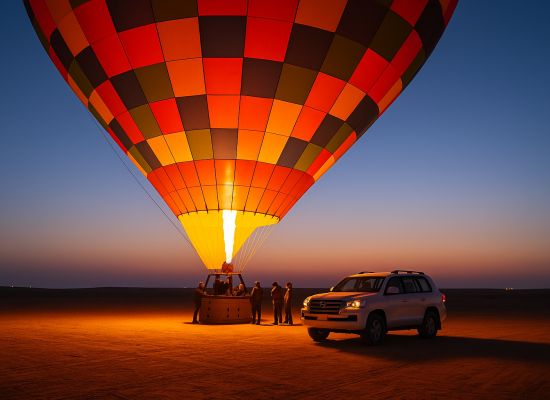 Sunrise Hot Air Balloon + Falcon Show